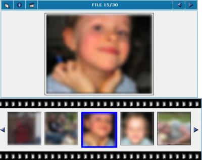 Film strip displayed underneath the actual image