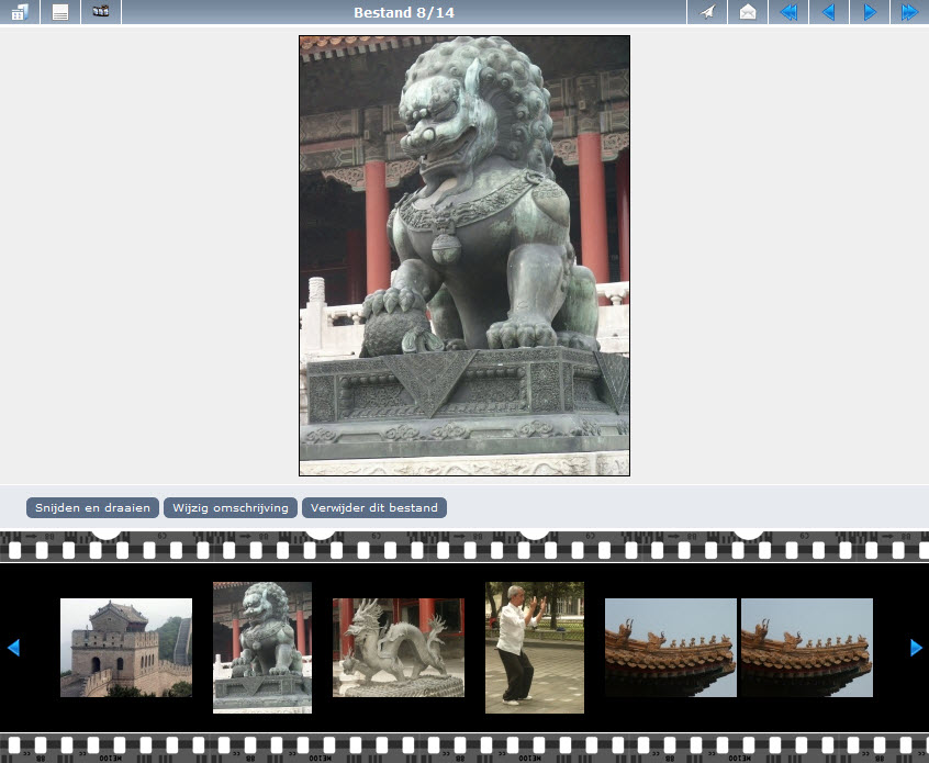 Film strip displayed underneath the actual image